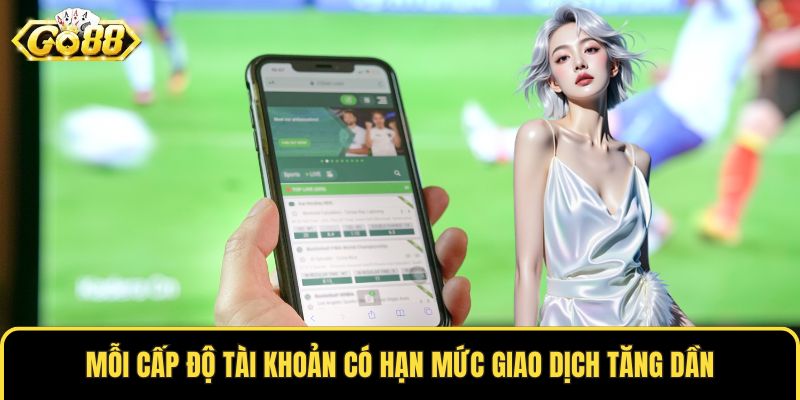 Mỗi cấp độ tài khoản có hạn mức giao dịch tăng dần