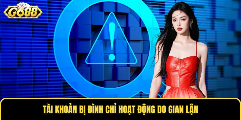 Tài khoản bị đình chỉ hoạt động do gian lận